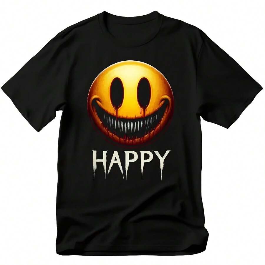 Horror  Face Print T-Shirt, Unisex  Graphic T-Shirt, Loose And Breathable Summer T-Shirt For Men And Women - Shape - View 1