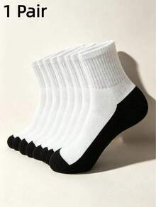 1/4/8 Pairs Men's Socks Set, Ultra-Thick Cushioned Moisture-Wicking Breathable Men's Short Socks, Ankle-Length Mid-Calf Socks With Cushioning - Multicolor - View 12