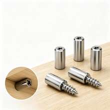 30pcs Screw-In Shelf Support Pegs - Durable Multi-Purpose Shelf Brackets, Suitable For Cabinets, Bookshelves, Wardrobes And Furniture - Easy Installation, Secure Fixing - Silver - View 5