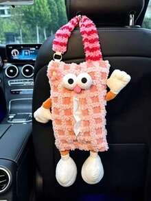 1 Peça Caixa de Lenços de Carro Criativa e Fofa de Monstro, Bolsa de Lenços de Carro, Caixa de Armazenamento de Lenços de Carro, Lixeira de Carro Criativa e Fofa de Monstro - Multicolorido - Visão 4