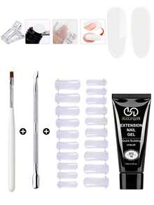 One-Piece Gel Manicure Enhancement Set, Including Sliding Nail Polish, Double-Layer Nails, And Nail Clips. Suitable For Multi-Layer Gel Manicure Sets, It Is Ideal For Beginners To Use And Allows You To Experience Doing Your Own Manicure At Home. - Multicolor - View 1