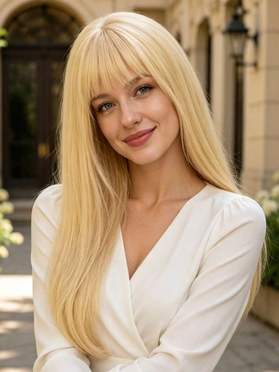 金色角色扮演女用假髮,自然時尚,優雅百搭,適合所有女性日常穿著與派對活動,多功能假髮 - 24吋金色 - 查看 1