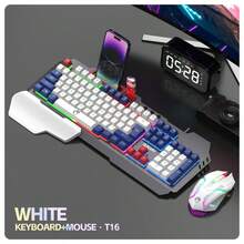 RAIKU T16 Metal Gaming Keyboard And Mouse Set, Universal Wired Keyboard With Metal Panel, 104 Keys, Backlit Keyboard With Wrist Rest, 3-Button Backlit Mouse - View 15
