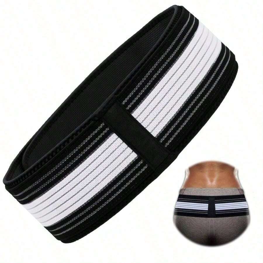 Adjustable Compression Waist Belt With Hook And Loop, Suitable For Yoga, Pilates, Home Workout, Fitness, Can Protect The Waist - Black - View 1
