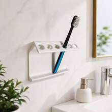 1pc Bathroom Multi-Function Storage Rack, Toothbrush Holder, Multi-Function Drain Rack, For Storage And Organization, Suitable For Bathroom And Kitchen Countertops, Stylish And Practical [No Adhesive Included] - A - View 3