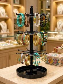 Keychain Holder, Accessory Hanger, Small Charm Display Stand, Bracelet Storage Rack, Rotatable Shelf, Desktop Organizer,Back-To-School Gifts - Multicolor - View 3