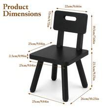 Nordic Solid Wood Low Stool With Backrest & Handle, Living Room Footrest, Entryway Shoe Bench - Black - View 4