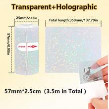 1/2 Roll 57mm X 3.5m Continuous Colored Self-Adhesive Thermal Printing Paper, Holographic Laser Thermal Label Paper Suitable For Mini Meow Machine/Ailibear Color Wrong Question Printing Sticker Paper Roll, Self-Adhesive Label Photo Paper - 57mm Printing Paper - View 11