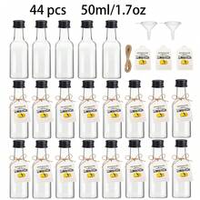 44pcs/4pcs Empty Plastic Lemon Juice Bottles With Lids, Mini Refillable Bottles With Lemon Labels, Jute Rope And Funnel, Suitable For Homemade Lemonade, Juice, Wedding, Party Favors, Beach Trips, Picnics, Holiday Gatherings And Kitchen Decor - Transparent K - View 9