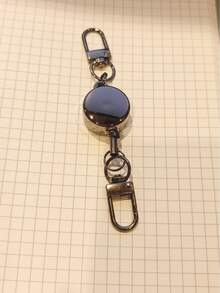 1pc Anti-Theft Metal Retractable Keychain, Elastic Keychain, Keychain Accessories, Car Keychain, Men's Keychain, Nurse/Office/Student ID Badge Holder, Carabiner, Car Keychain, Suitable As Friend Gift, Party Gift. - Multicolor - View 13