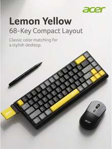 Acer Kombinasi keyboard dan mouse nirkabel dual-mode, sakelar gunting, senyap, dapat diisi ulang, keyboard dan mouse Bluetooth kantor dengan desain blok warna. - View 12