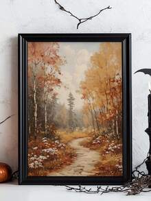 1pc Canvas Wall Art, Framed Wall Decor, Vintage Autumn Forest Path Landscape Canvas Wall Painting, Rustic Autumn Birch Tree Landscape Oil Painting Style Wall Hanging, Suitable For Modern Home Decor, Room Decor, Dorm Decor, Bedroom Decor, Bathroom Decor, Kitchen Decor, Dining Room Decor, Living Room Decor, Office Decor, School Decor, Classroom Decor, Back To School Decor, Autumn Decor, Autumn Poster, Waterproof Poster - A - View 11