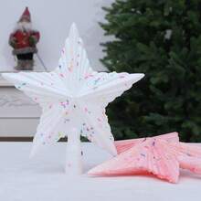 2Pcs Pastel Glitter Christmas Tree Topper Star, Colorful Sprinkles Decor Xmas Tree Top Ornament For Holiday Party Home Decoration - Multicolor - View 1