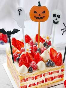 10PCS Halloween Fruit Forks, Party Decoration Cake Dessert Forks, Toothpicks, Dessert, Pastry, Pumpkin, Party Gathering Decoration, Multi-Color Random - Multi-color Halloween Fruit Forks 10pcs - View 3