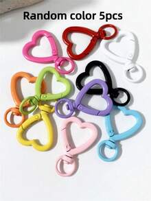Colorful Rotating Heart-Shaped Lobster Clasp Keychain Spring Connector, Suitable For Bags, Dog Leashes, DIY Jewelry Making Accessories - Heart Keychain - View 10