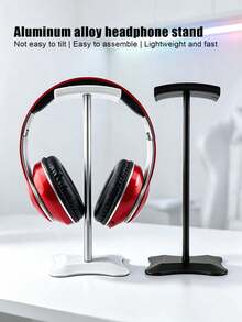 Lightweight Aluminum Alloy Headphone Stand, Easy Assembly Anti-Slip Stable Base Headset Holder, Minimalist Desktop Organizer For Home Office Gaming Use - View 1