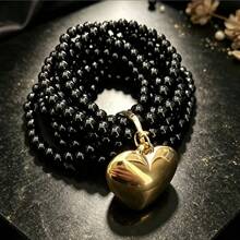 Multi-Layer Faux Pearl Large Heart Pendant Bracelet, Vintage Luxury Chain Can Be Wrapped Around Wrist, Suitable For T-Shirts, Sweaters, Dresses, Daily Commute, Date Outfits, Versatile And Eye-Catching - Multicolor - View 5