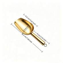 Multifunctional Stainless Steel Spoon With Hanging Hole, One-Piece Seamless Stamped Design Easy To Clean, Wide Round Scoop Head Anti-Spill, Suitable For Flour, Rice, Sugar, Coffee Beans, Ice Cubes, Dried Goods, Snacks, Mirror Polished Kitchen Storage Spoon, Silver And Gold - View 12