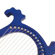 16 String Blue Lyre Harp Mahogany With Antler Design For Beginners Adults Gifts - Default - View 10