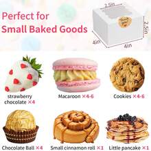 24/48pcs Cookie Boxes With Window, 10 X 10 X 6.5cm, For Desserts & Pastries | Baking Boxes, Stickers, White Small Easy To Assemble, Christmas, Wedding, Donuts - White Small - View 5