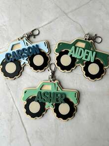 2D Flat Personalized Name Truck Shaped Keychain, Customized Name Men's Truck Keychain, Men's Keychain Gift, Customized Father's Day Holiday Keychain Gift - Multicolor - View 11