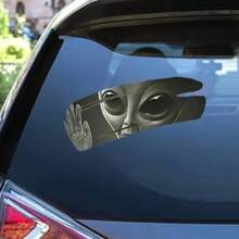 Alien Stickers, Suitable For Cars, Laptops, Trucks, Windows, Mirrors And Walls, Size Approx 30cm. Funny Space Design Window Bumper Stickers. Halloween, Halloween Decor, Autumn Home Decor, Halloween Home Decor, Ghost Face, Halloween Window Stickers - Multi-color - View 1