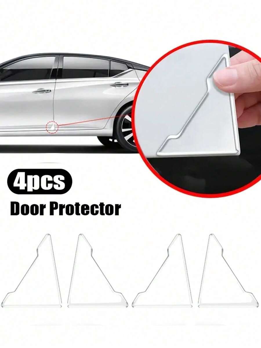 4pcs/Set Transparent Silicone Door Corner Protectors, Door Corner Buffer - Clear - View 1