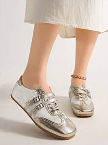 2026 Spring/Summer New Women's Bow Decor Ballet Flats - Gold - View 11
