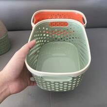 2pcs Multifunctional Thickened Colorful Hollow Storage Boxes, Plastic Storage Baskets For General Merchandise, Desktop Sundries And Stationery Organizer, Toiletries Storage Basket - Multicolor - View 7
