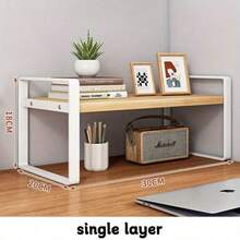 Rak Penyimpanan Meja Kantor - Rak Bertingkat Ringkas untuk Perlengkapan Kantor, Buku, dan Dekorasi - Desain Persegi Panjang Minimalis dan Estetis - Beraneka warna - View 9
