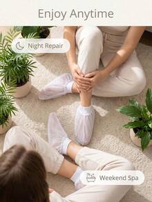 1 Pair Disposable Breathable Foot Covers, Dust-Proof Isolation Foot Socks, Portable Lightweight Disposable Foot Mask Covers, Daily Home Foot Care Cleaning Convenient Accessory - Multicolor - View 4