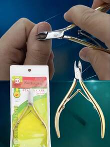 Conjunto de Ferramentas de Cuidados com as Unhas Estilo Japonês Dourado, Adequado para Mãos e Pés, Inclui Cortador de Unhas e Conjunto de Empurrador de Cutículas, Tesoura de Aço Inoxidável, Ferramenta Profissional para Aparar Cutículas, Essencial para Artistas de Unhas, Necessidade da Temporada de Volta às Aulas - Dourado - Visão 5
