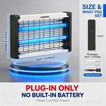 Bug Zapper Indoor, Dual Band Attraction, 4500V High-Voltage Electric Mosquito Zapper, Fly Trap Mosquito Trap, Fly Killer Fly Zapper, Type-C,Non-Rechargeable - White - View 10