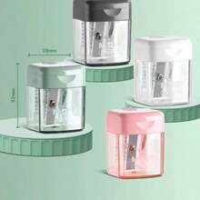 Single-Hole Premium Student Pencil Sharpener, Durable And Easy To Clean, With Lid To Prevent Mess, Compact Desktop Stationery Design, Suitable For Office, Pink, Gray, White, Green, Home And School, Manual Pencil/Eyebrow Pencil Sharpener, Random Style - Style 1 - View 4