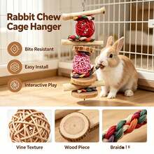 1pc Rabbit Hanging Chewing Tool, Available In Various Colors, Perfect For Rabbits To Grind Their Teeth And Chew On Daily, And Can Also Be Used As A Cage Decoration - View 3