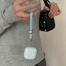 Korean Style Minimalist Semi-Transparent Pink Blue Polka Dot + Heart Knit Rope Earphone Case Compatible With Pro 3 New Pro 2 Protective Cover Pro Cute Apple 4 Minimalist 3 Personalized 1/2 Generation Girls Earphone Case Protective Cover Spring/Summer Earphone Case/Birthday Gift/Holiday Gift - Multicolor - View 6