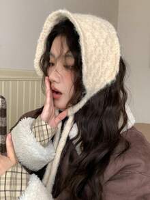 Ins-Style Solid Color Pineapple Pattern Knitted Wool Warm Ear Protection Headband Hat Woolen Ear Covers Versatile Autumn And Winter Ear Muffs - A - View 5
