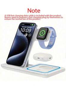 3-In-1 Foldable Wireless Charger, Includes Phone Stand, Foldable Fast Wireless Charging Pad Compatible With IPhone 17/16/15/14/13/12/11/X/XR/X - Multicolor - View 10