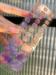 Cross-Border New Arrival Semi-Cured Gel Summer Toe Nail Stickers, Glitter Flash Design, In Stock Wholesale, Waterproof & Long-Lasting - Multicolor - View 6