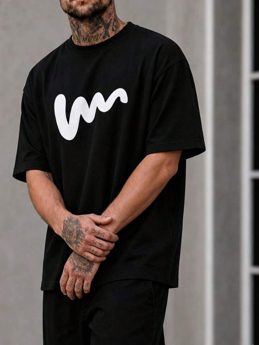 加大码男士圆领短袖T恤，简约时尚，夏季必备