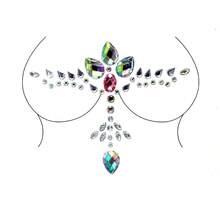 2pcs Disposable Self-Adhesive Resin Rhinestone Breast Stickers, Suitable For Music Festivals And Party Decoration - Multicolor - View 6