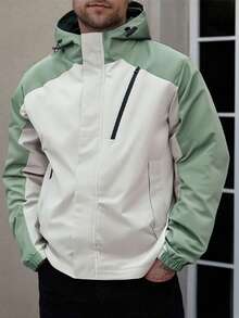 Men's Long Sleeve Lightweight Zip-Up Jacket, Comfortable, Casual, Outdoor, Spring/Autumn - Grey - View 2