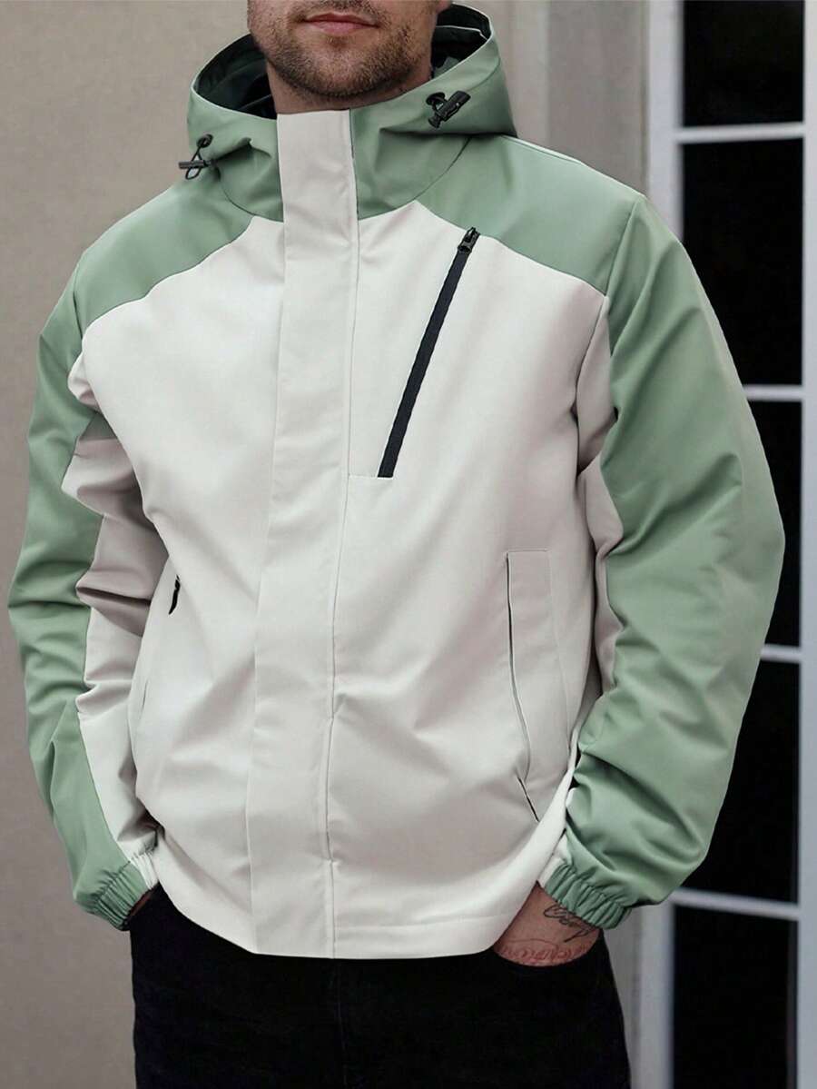 Men's Long Sleeve Lightweight Zip-Up Jacket, Comfortable, Casual, Outdoor, Spring/Autumn