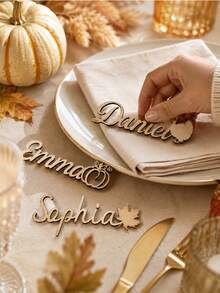 Custom Thanksgiving Name Place Card, Personalized Table Name Tag, Rustic Fall Dinner Decor, Customized Guest Place Setting, Customizable Harvest Table Accent, Autumn Party Favor, Family Gathering, Holiday Gift, Gifts For Family And Friends - Style a - View 6