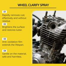 rayhong Spray desengrasante para carro Actúa rápido elimina eficazmente la óxido de hierro óxido metálico restaura el brillo Adecuado para diversas superficies metálicas Herramientas para automóviles bicicletas y hogar Forma una película protectora antioxidante que prolonga la vida útil de los componentes Rápido y cómodo - Eliminador de óxido para automóviles. - Ver 6