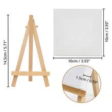 Mini Canvas And Easel Set, Mini Canvas Board, Mini Wooden Easel, Suitable For Painting, Oil Painting And DIY Graffiti, Christmas Gift - White - View 5