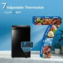 WANAI 2.5 Cu.Ft Deep Freezer Small Chest Freezer Top Open Door Two Baskets Digital Display Black - US B Type Plug(110-127V) - View 3