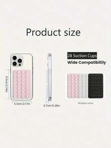 28pcs Double-Sided Silicone Suction Cup Pads, Multi-Function Phone Adsorption Holder, Non-Slip Reusable Adhesive Pads, 3 Sizes Available: 1pc/3pcs/6pcs, Suitable For Shower Room Bathroom Phone Wall Mount - A - View 3