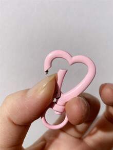 Colorful Rotating Heart-Shaped Lobster Clasp Keychain Spring Connector, Suitable For Bags, Dog Leashes, DIY Jewelry Making Accessories - Heart Keychain - View 4
