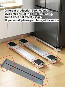 Adjustable Length Stainless Steel Appliance Moving Rack With Wheels, Locking Safety Brake Device, Base Support, Quiet Home Foot Pads, Suitable For Moving Heavy Furniture. Bottom Equipped With Rubber Non-Slip Pads, Easily Move Wardrobes, Refrigerators, Washing Machines, Dryers And Other Heavy Appliances. - Multicolor - View 10